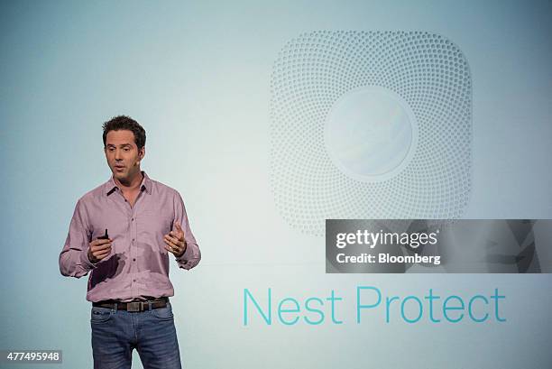 Maxime Veron, director of product marketing at Nest Labs Inc., speaks during a Nest Labs event in San Francisco, California, U.S., on Wednesday, June...