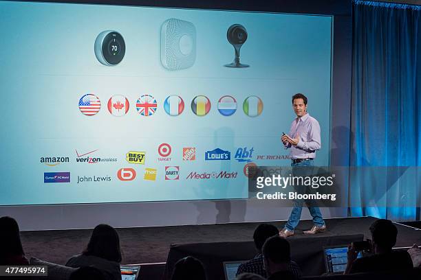 Maxime Veron, director of product marketing at Nest Labs Inc., speaks during a Nest Labs event in San Francisco, California, U.S., on Wednesday, June...