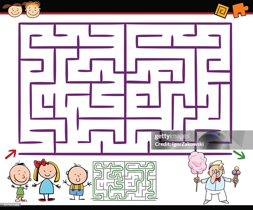 Laberint Cartoon Cartoon Maze Or Labyrinth Game High-Res Vector Graphic - Getty Images
