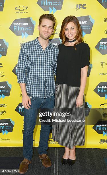 Actor Dustin Milligan and actress Aly Michalka attend the "Sequoia" premiere during the 2014 SXSW Music, Film + Interactive Festival at the Topfer...