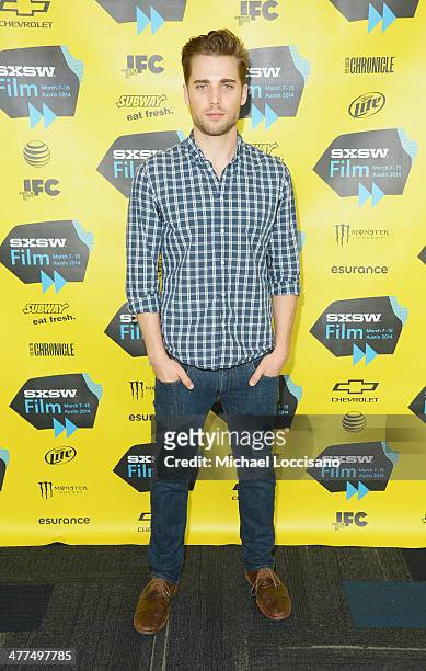 Actor Dustin Milligan attends the "Sequoia" premiere during the 2014 SXSW Music, Film + Interactive Festival at the Topfer Theatre at ZACH on March...