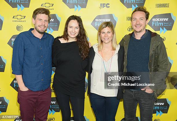 Director Andy Landen and producers Ashleigh Phillips, Jessica Latham and Giles Andrew attend the "Sequoia" premiere during the 2014 SXSW Music, Film...