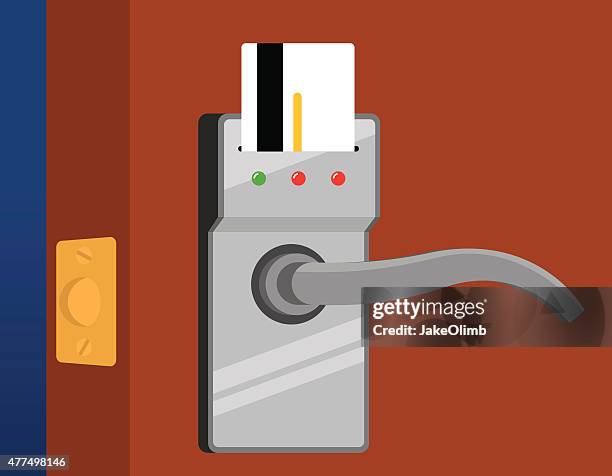 ilustrações de stock, clip art, desenhos animados e ícones de hotel manípulo da porta - chave cartão