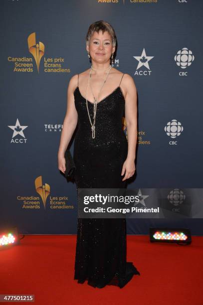 Actress Meg Tilly arrives at the Canadian Screen Awards at Sony Centre for the Performing Arts on March 9, 2014 in Toronto, Canada.