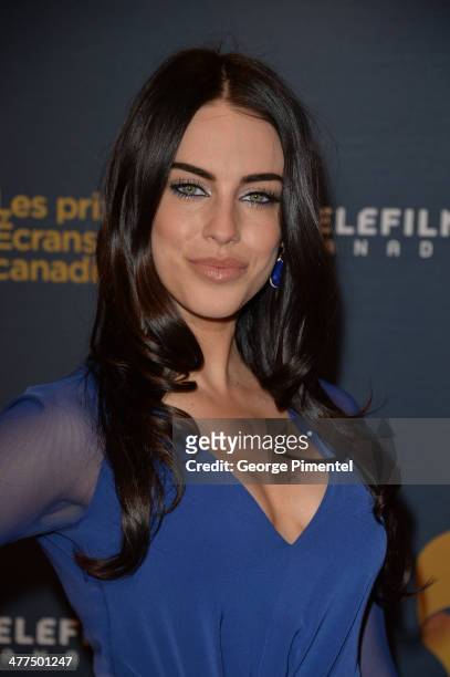 Actress Jessica Lowndes arrives at the Canadian Screen Awards at Sony Centre for the Performing Arts on March 9, 2014 in Toronto, Canada.