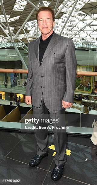 Arnold Schwarzenegger attends the Fan Footage Event of 'Terminator Genisys' at Vue Westfield on June 17, 2015 in London, England.