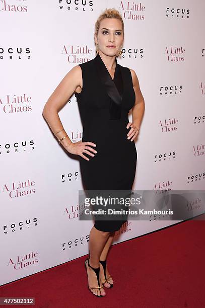 Actress Kate Winslet attend the New York Premiere of "A Little Chaos" at Museum of Modern Art on June 17, 2015 in New York City.