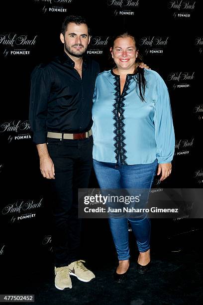 Emiliano Suarez and Cari Goyanes attend to the inauguration of the 'Punk Bach Terrace' at Punk Bach on June 17, 2015 in Madrid, Spain.