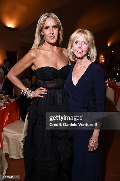 Dawn Allen and Tiziana Rocca attend the Shiseido And Vanity Fair Gala Dinner - 61st Taormina Film Fest at Hotel San Domenico on June 17, 2015 in...