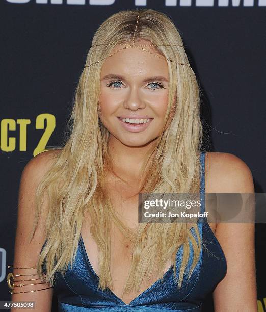 Alli Simpson arrives at the Los Angeles Premiere "Pitch Perfect 2" at Nokia Theatre L.A. Live on May 8, 2015 in Los Angeles, California.