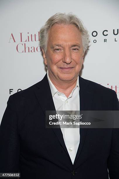 Actor Alan Rickman attends "A Little Chaos" New York Premiere at the Museum of Modern Art on June 17, 2015 in New York City.