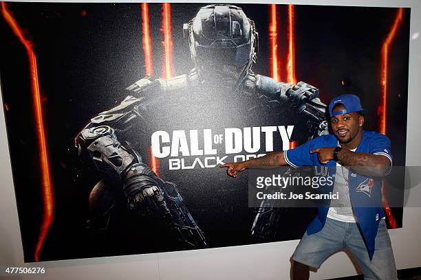 Player Ty Lawson visits Activision's Skylanders SuperChargers booth during E3 2015 at Los Angeles Convention Center on June 17, 2015 in Los Angeles,...
