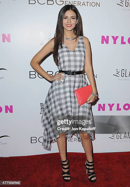 Actress Victoria Justice arrives at NYLON Magazine And BCBGeneration Annual May Young Hollywood Issue Party Hosted By May Cover Star Dakota Fanning...