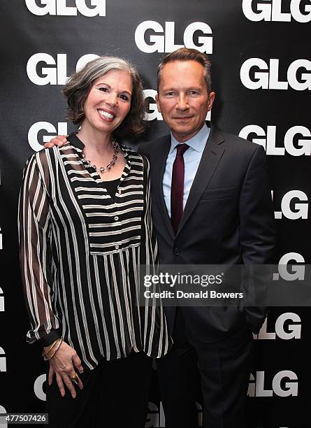 Gina Barnett and Richard Socarides, Head of Public Affiars at GLG attend the book release party for Gina Barnett's "Play the Part" at GLG on June 17,...