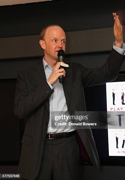 Alexander Saint-Amand, CEO of GLG speaks during the book release party for Gina Barnett's "Play the Part" at GLG on June 17, 2015 in New York City.