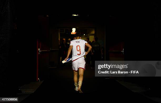 Veronica Boquete of Spain leaves the pitch after loosing the FIFA Women's World Cup 2015 Group E match between Korea Republic and Spain at Lansdowne...