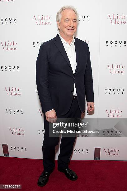 Actor Alan Rickman attends the "A Little Chaos" New York premiere at Museum of Modern Art on June 17, 2015 in New York City.