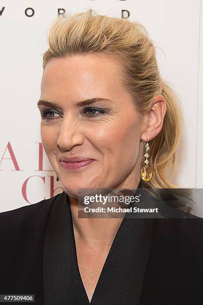 Actress Kate Winslet attends the "A Little Chaos" New York premiere at Museum of Modern Art on June 17, 2015 in New York City.