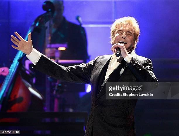 Barry Manilow performs at Barclays Center of Brooklyn on June 17, 2015 in the Brooklyn borough of New York City.