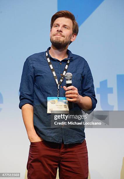 Director Andy Landen takes part in a Q&A following the "Sequoia" premiere during the 2014 SXSW Music, Film + Interactive Festival at the Topfer...