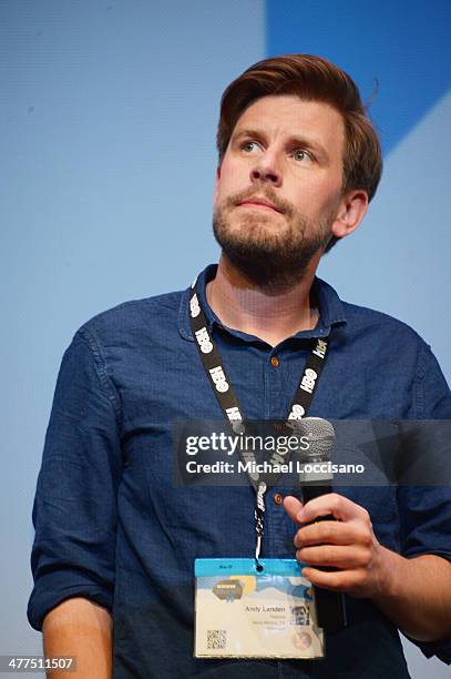 Director Andy Landen takes part in a Q&A following the "Sequoia" premiere during the 2014 SXSW Music, Film + Interactive Festival at the Topfer...