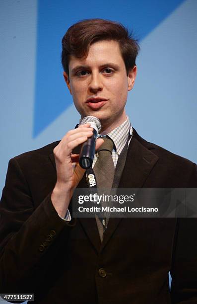 Screen writer Andrew Rothschild takes part in a Q&A following the "Sequoia" premiere during the 2014 SXSW Music, Film + Interactive Festival at the...