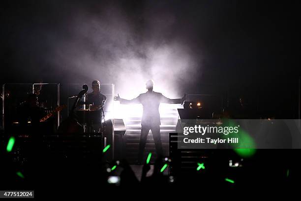 Barry Manilow performs during the final date of his "One Last Time" tour on his 72nd birthday at Barclays Center in his hometown of Brooklyn, New...