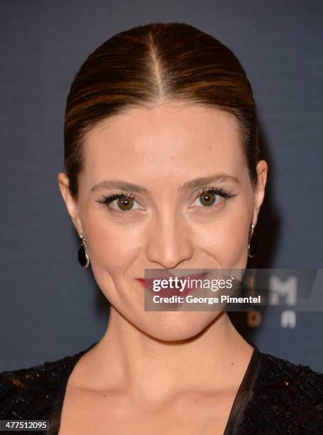 Actress Evelyne Brochu arrives at the Canadian Screen Awards at Sony Centre for the Performing Arts on March 9, 2014 in Toronto, Canada.