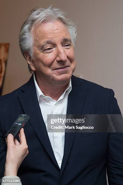 Actor Alan Rickman attends "A Little Chaos" New York Premiere at the Museum of Modern Art on June 17, 2015 in New York City.