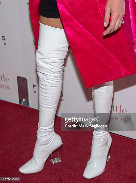 Lisa Falcone, boot detail, attends "A Little Chaos" New York Premiere at the Museum of Modern Art on June 17, 2015 in New York City.