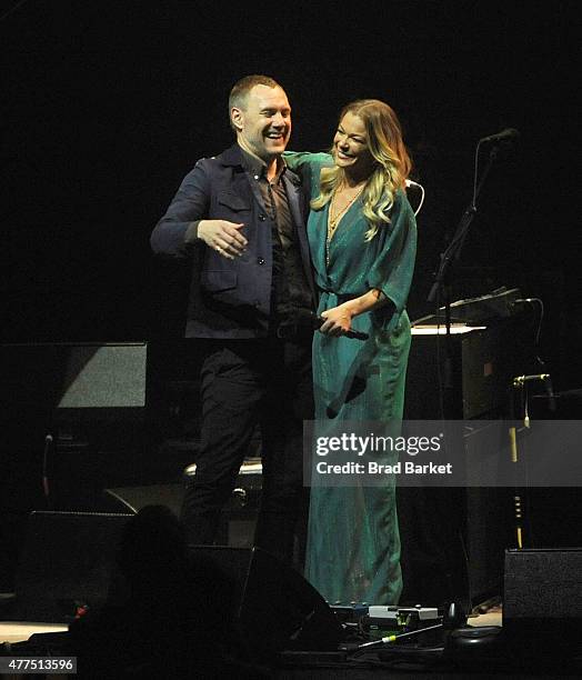 Musician David Gray and LeAnn Rimes and perform at the David Gray in Concert at Radio City Music Hall on June 17, 2015 in New York City.
