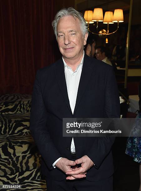 Alan Rickman attends the New York Premiere after party of 'A Little Chaos' at Monkey Bar on June 17, 2015 in New York City.