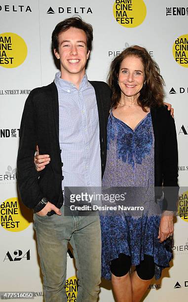 Actress Debra Winger and son Gideon Babe Ruth Howard attend BAMcinemaFest 2015 "The End Of Tour" opening night screening at BAM Howard Gilman Opera...