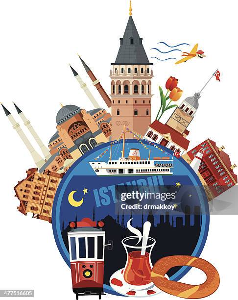 i̇stanbul symbols - kiz kulesi lighthouse stock illustrations