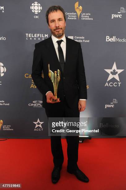 Denis Villeneuve winner the acheivement in Direction award in the press room at the 2014 Canadian Screen Awards at Sony Centre for the Performing...