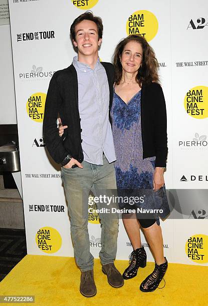 Actress Debra Winger and son Gideon Babe Ruth Howard attend BAMcinemaFest 2015 - "The End Of Tour" Opening Night Screening at BAM Howard Gilman Opera...