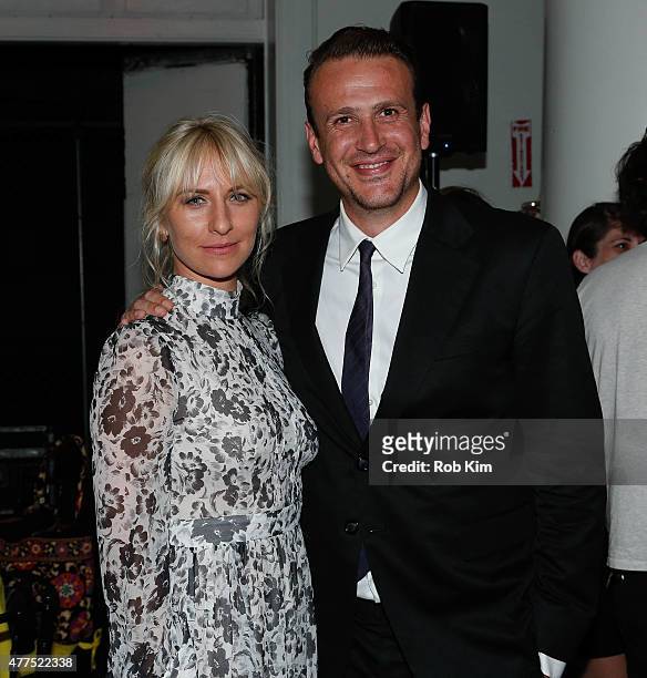 Mickey Sumner and Jason Segel attend "The End Of The Tour" Opening Night Screening - After Party - BAMcinemaFest 2015 at Brooklyn Masonic Temple on...