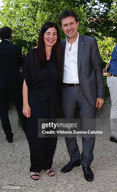 Peuterey President Francesca Lusini and Mayor of Florence Dario Nardella attend the Peuterey presentation and cocktail party during 88 Pitti Imamgine...