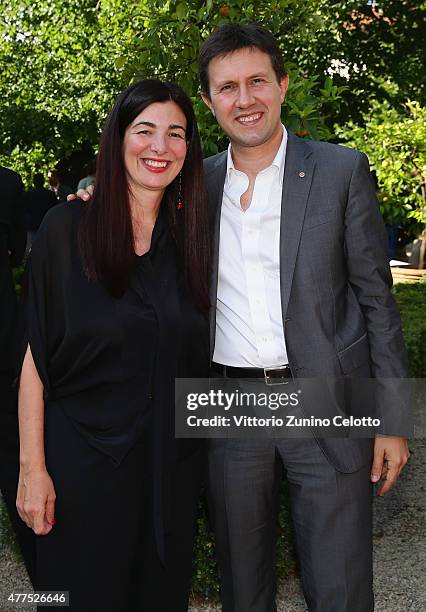 Peuterey President Francesca Lusini and Mayor of Florence Dario Nardella attend the Peuterey presentation and cocktail party during 88 Pitti Imamgine...