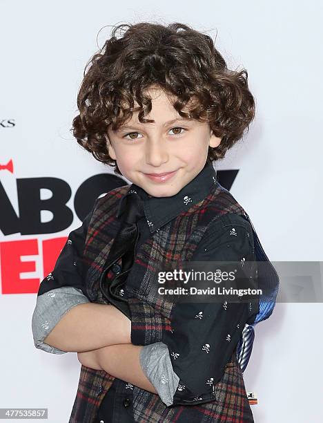 Actor August Maturo attends the premiere of Twentieth Century Fox and DreamWorks Animation's "Mr. Peabody & Sherman" at the Regency Village Theatre...