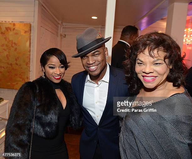 Toya Wright, Ne-Yo, and Jamie Foster Brown attend the 2014 Heels Of Greatness Dinner at The Estate at Pedimont on March 9, 2014 in Atlanta, Georgia.