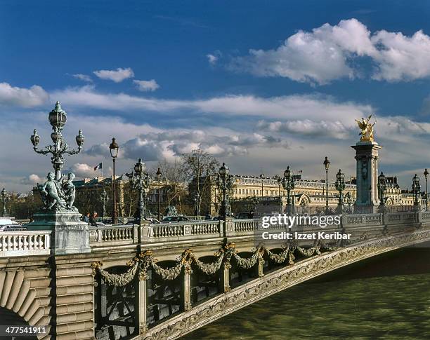 the famous pont alexandre iii - seine river stock pictures, royalty-free photos & images