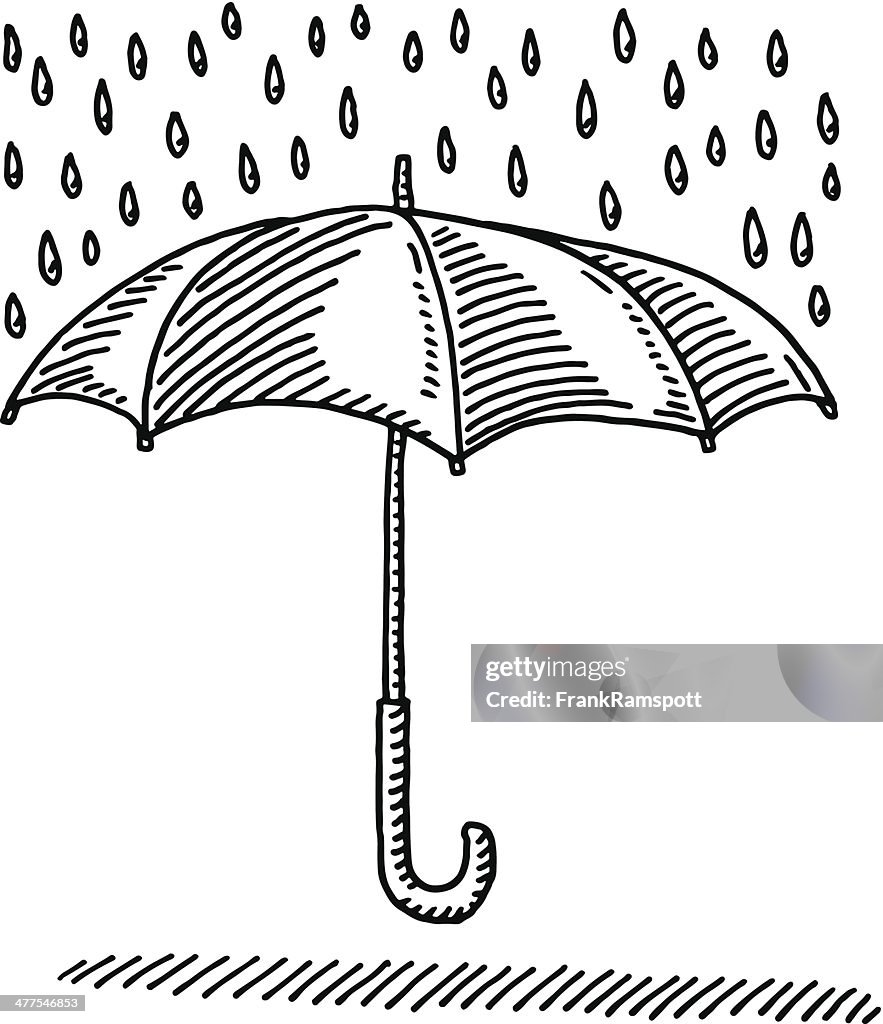 Umbrella Rain Protection Symbol Drawing