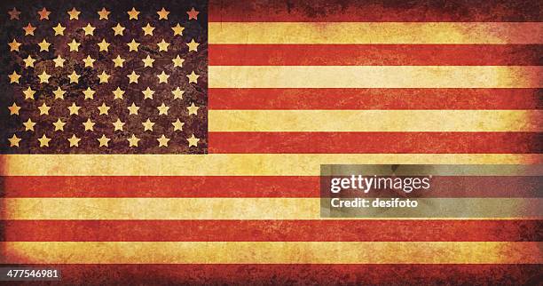 stockillustraties, clipart, cartoons en iconen met usa grunge flag - classic west