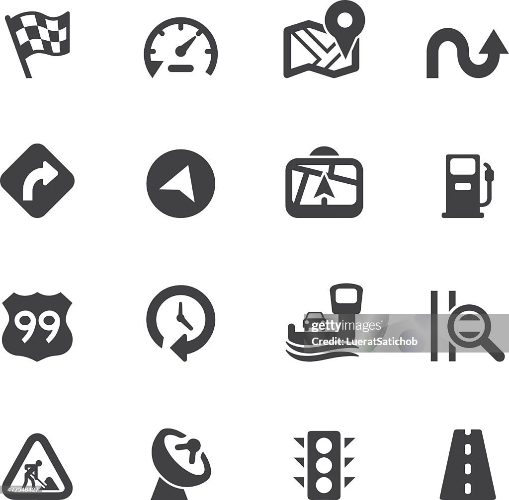 Map and Navigation Silhouette icons