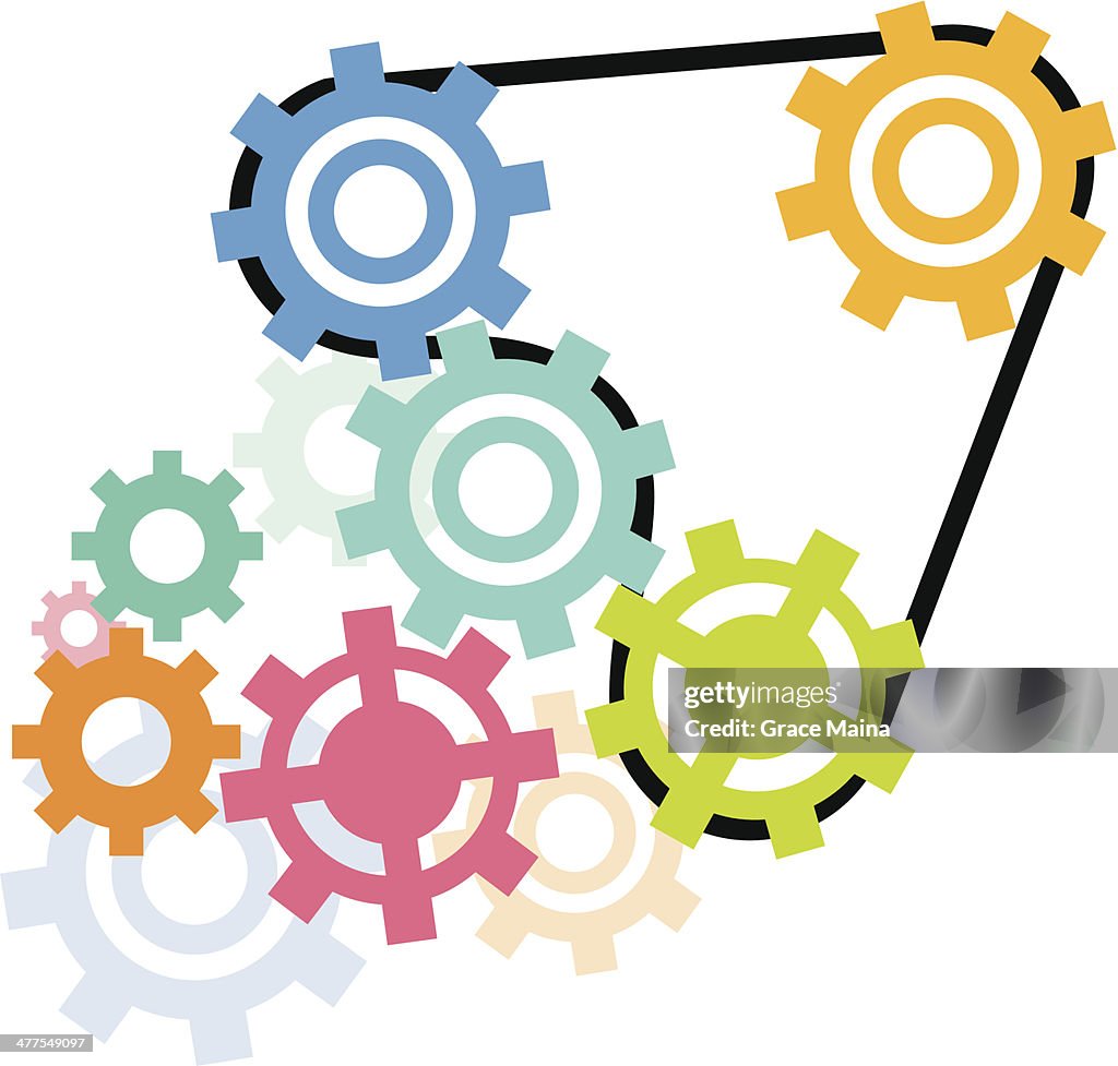 Interlocking Cogs Icon Interlocking Gears Clipart