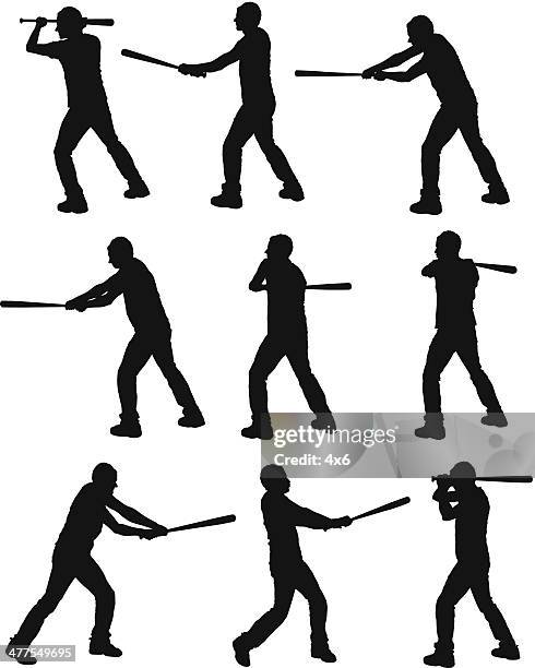 baseball player - baseball player swing stock illustrations