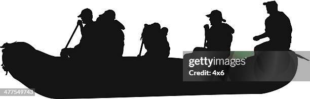 river rafting - floßfahrt stock-grafiken, -clipart, -cartoons und -symbole