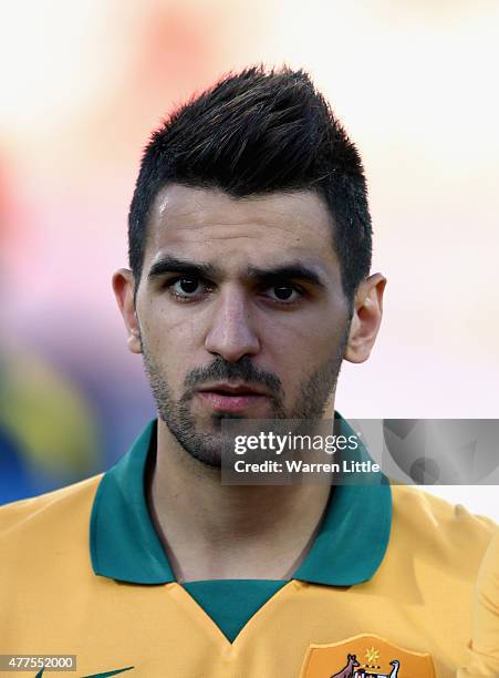 Portrait of Aziz Behich of Australia ahead of the 2018 FIFA World Cup Qualifier match between Kyrgyzstan and the Australian Socceroos at Dolen...
