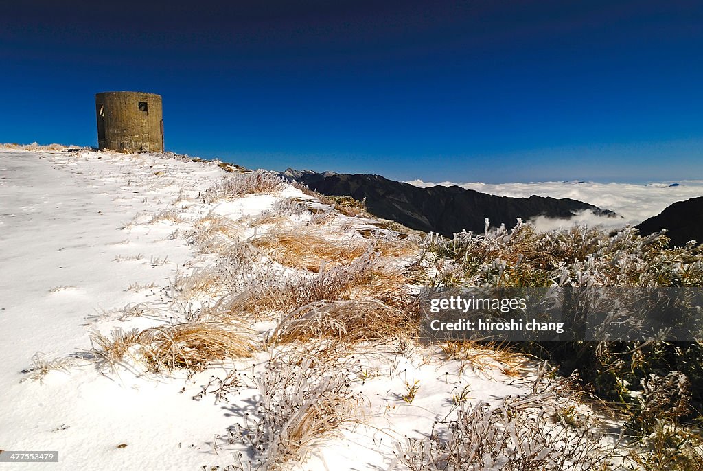 Abandoned building in the snow